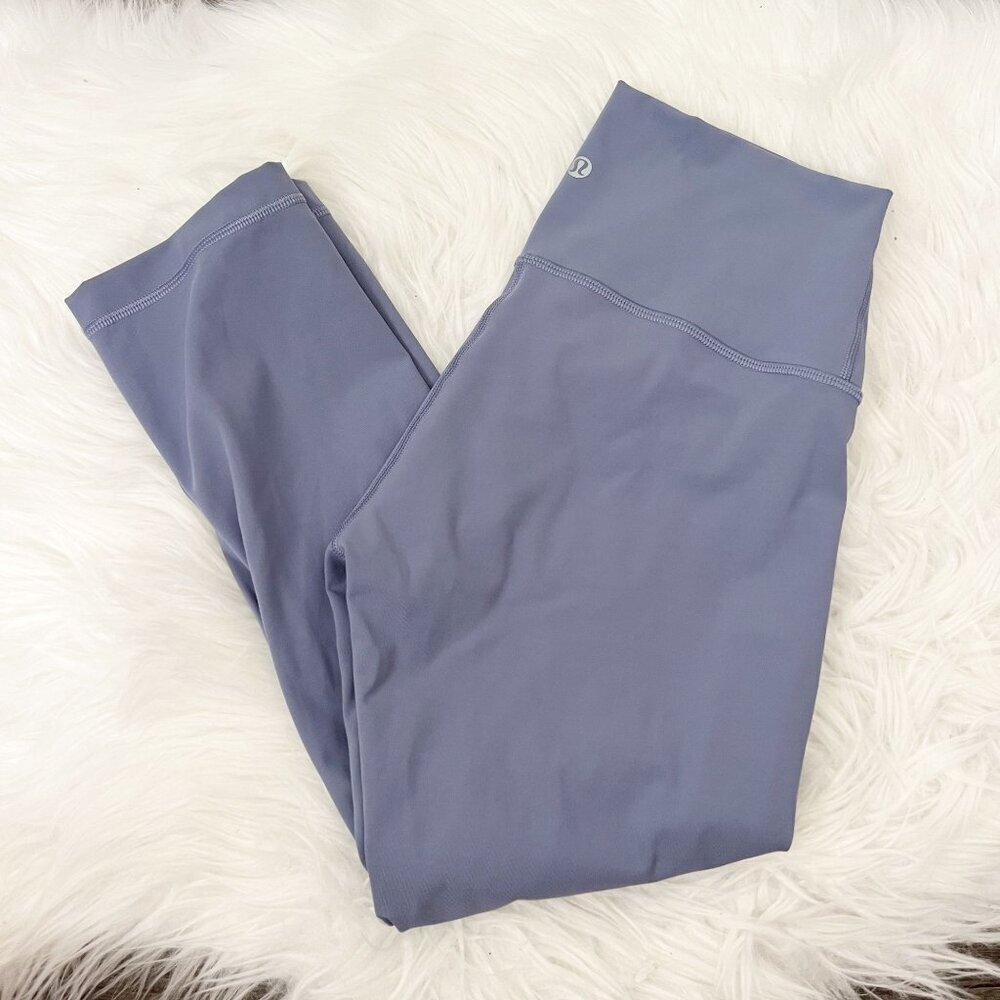 Lululemon Womens 6 Wunder Under High Rise Crop Peri Purple Athletic Leggings